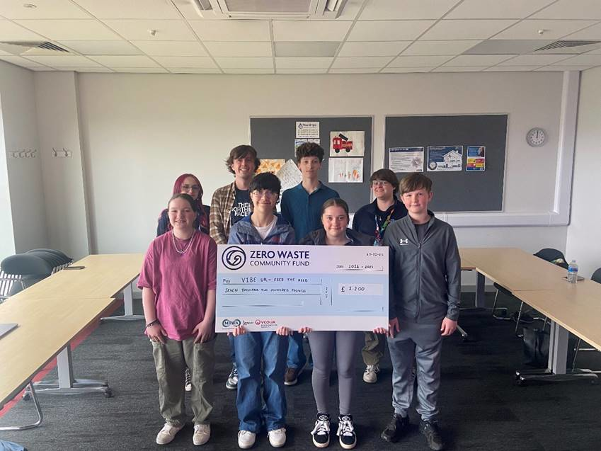 Group of people who received funding in 2024/25 is the youth-led initiative Feed the Need, supported by Vibe UK, who have been running food waste reduction and educational programmes for young people