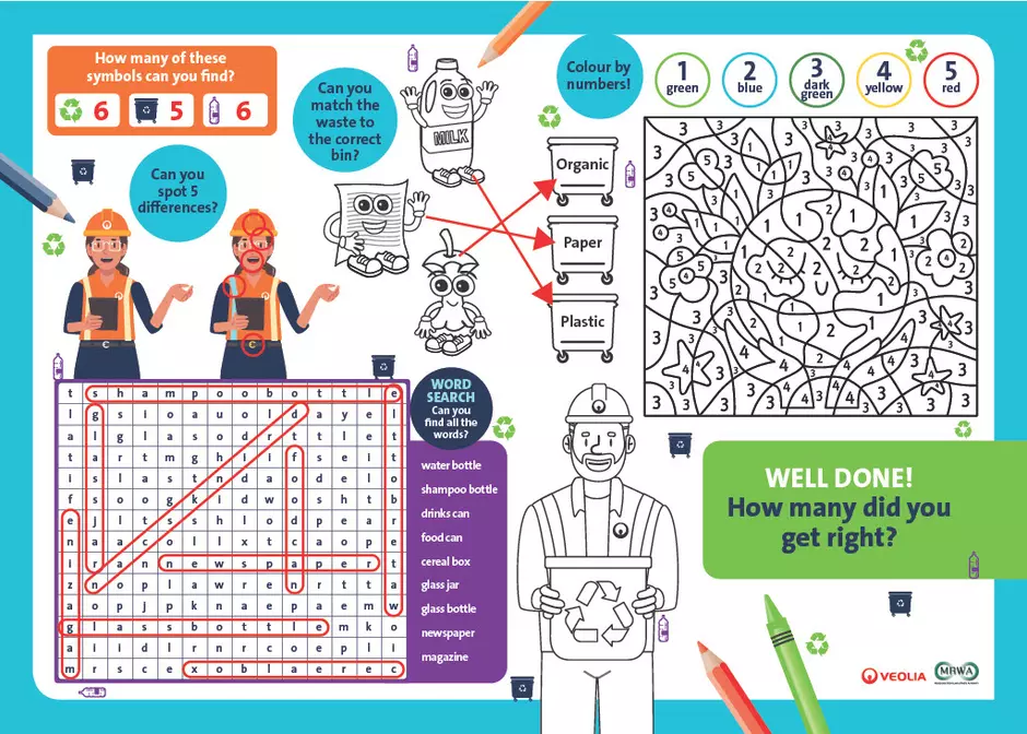 A colourful booklet showing the answers to puzzles.