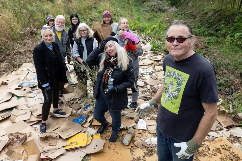 Organisers Earth Moves with volunteers at the recent No Dig Meadow event