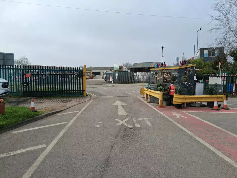A road showing "Exit markings"